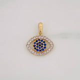 Dije Ojo Turco 1.75g / 2cm Dos Oros Amarillo Blanco 18K