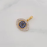 Dije Ojo Turco 1.75g / 2cm Dos Oros Amarillo Blanco 18K