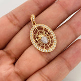 Dije Araña 2.95g / 3cm Dos Oros Amarillo Blanco 18K
