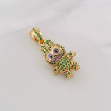 Dije Conejo Sonriente 6g / 3.5cm Dos Oros Negro Amarillo 18K