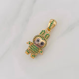 Dije Conejo Sonriente 6g / 3.5cm Dos Oros Negro Amarillo 18K