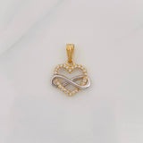 Dije Corazón Infinito 1.35g / 1.8cm Dos Oros Amarillo Blanco 18K