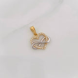 Dije Corazón Infinito 1.35g / 1.8cm Dos Oros Amarillo Blanco 18K