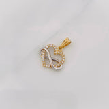 Dije Corazón Infinito 1.35g / 1.8cm Dos Oros Amarillo Blanco 18K