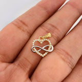 Dije Corazón Infinito 1.35g / 1.8cm Dos Oros Amarillo Blanco 18K