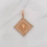 Dije Medusa Tribal 4.7g / 4.2cm Dos Oros Blanco Rosa 18K