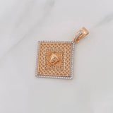 Dije Medusa Tribal 4.7g / 4.2cm Dos Oros Blanco Rosa 18K