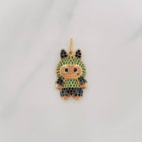 Dije Conejo Sonriente 3.7g / 3cm Dos Oros Negro Amarillo 18K