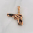 Dije Pistola 11g / 3.8cm Dos Oros Negro Rosa 18K
