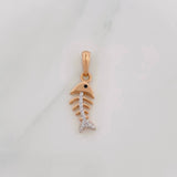 Dije Pez Espinas 1.85g / 2.5cm Dos Oros Blanco Rosa 18K