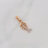 Dije Pez Espinas 1.85g / 2.5cm Dos Oros Blanco Rosa 18K