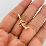 Dije Pez Espinas 1.85g / 2.5cm Dos Oros Blanco Rosa 18K