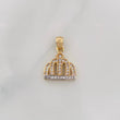 Dije Corona 2.5g / 2.2cm Dos Oros Amarillo Blanco 18K