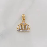 Dije Corona 2.5g / 2.2cm Dos Oros Amarillo Blanco 18K