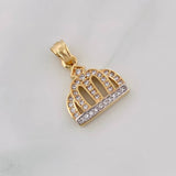 Dije Corona 2.5g / 2.2cm Dos Oros Amarillo Blanco 18K