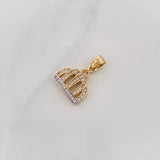 Dije Corona 2.5g / 2.2cm Dos Oros Amarillo Blanco 18K