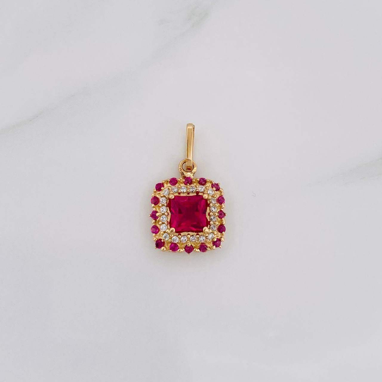 Dije Halo Cuadrado 2g / 2cm Oro Amarillo 18K
