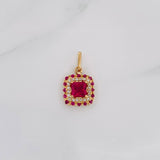 Dije Halo Cuadrado 2g / 2cm Oro Amarillo 18K