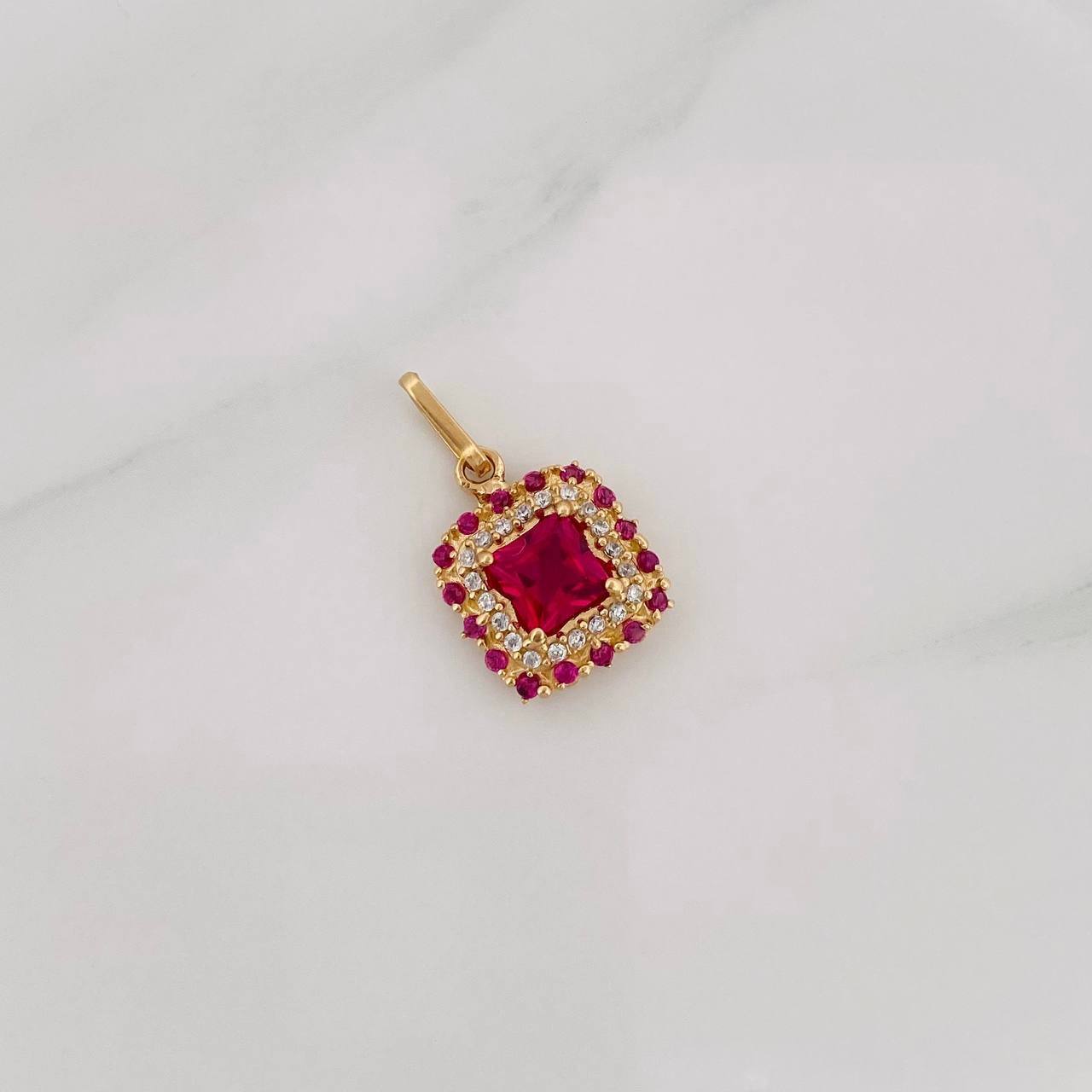 Dije Halo Cuadrado 2g / 2cm Oro Amarillo 18K
