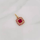 Dije Halo Cuadrado 2g / 2cm Oro Amarillo 18K