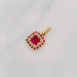 Dije Halo Cuadrado 2g / 2cm Oro Amarillo 18K