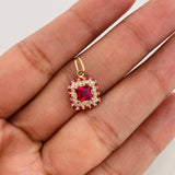 Dije Halo Cuadrado 2g / 2cm Oro Amarillo 18K