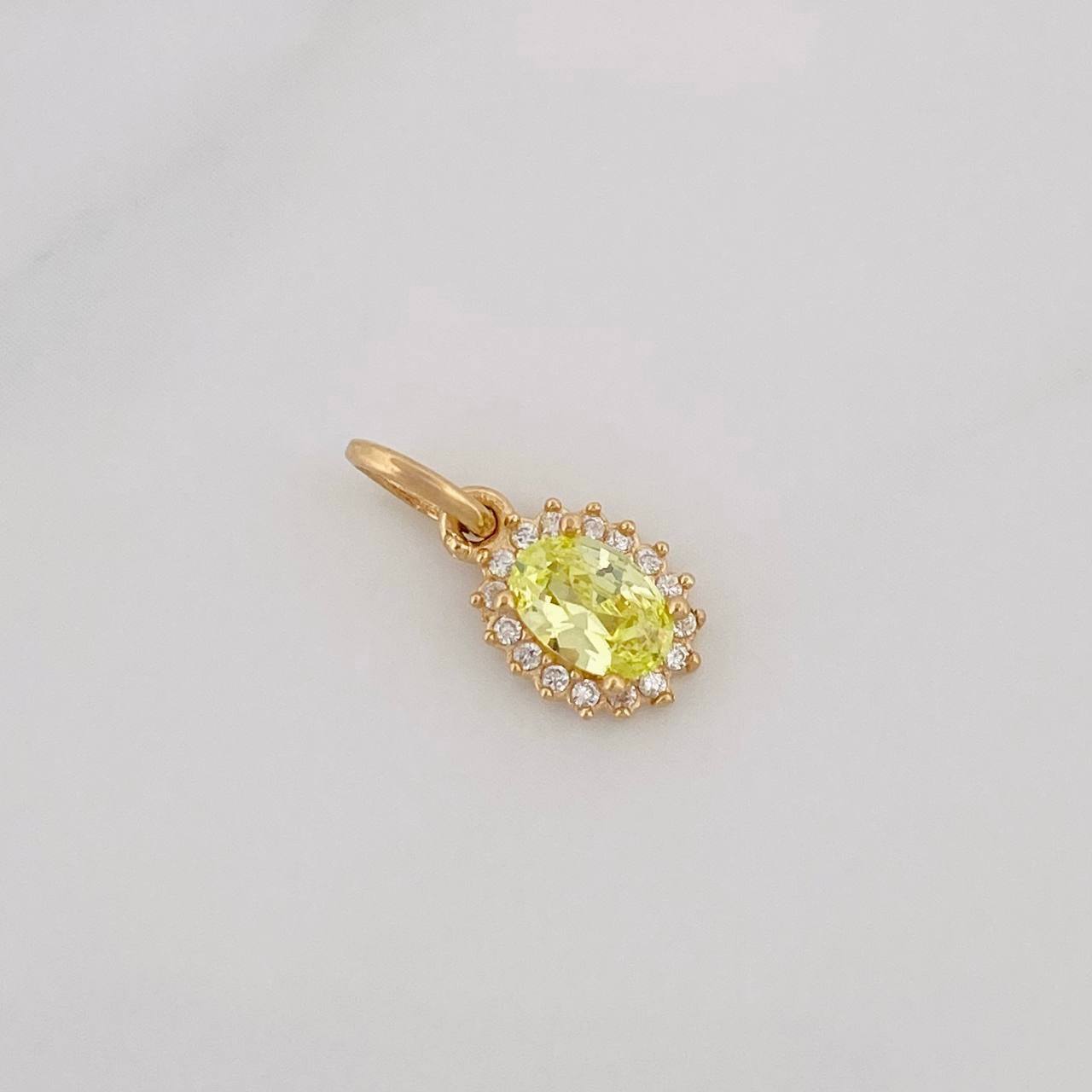 Dije Ovalo Halo 0.7g / 1.4cm Oro Amarillo 18K