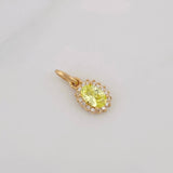 Dije Ovalo Halo 0.7g / 1.4cm Oro Amarillo 18K