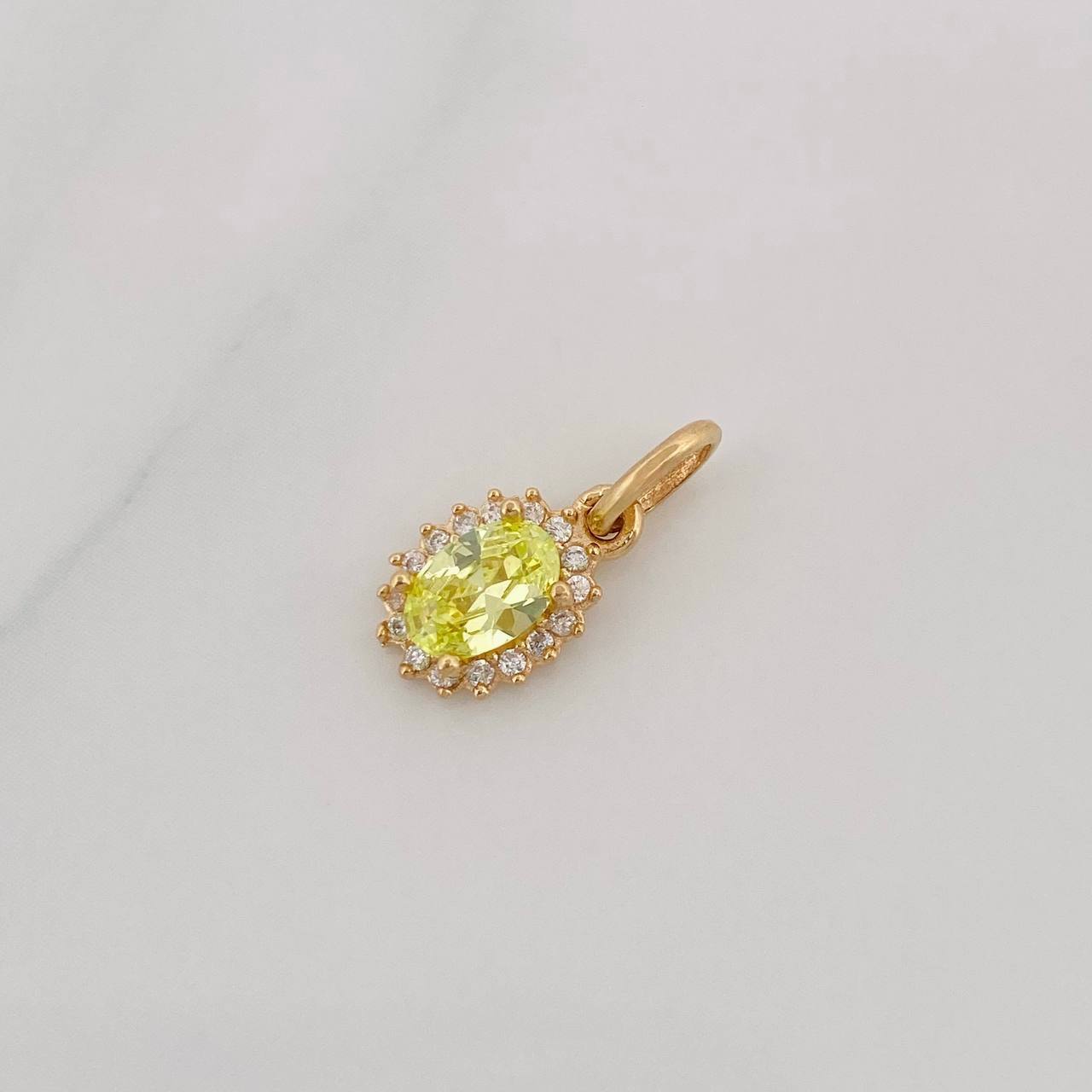 Dije Ovalo Halo 0.7g / 1.4cm Oro Amarillo 18K