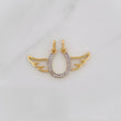 Dije Letra U Alas 2.6g / 2cm Dos Oros Amarillo Blanco 18K