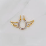 Dije Letra U Alas 2.6g / 2cm Dos Oros Amarillo Blanco 18K