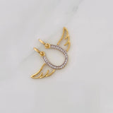 Dije Letra U Alas 2.6g / 2cm Dos Oros Amarillo Blanco 18K