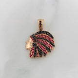 Dije Indio 6.25g / 3cm Dos Oros Negro Rosa 18K