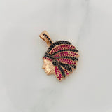 Dije Indio 6.25g / 3cm Dos Oros Negro Rosa 18K