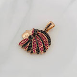 Dije Indio 6.25g / 3cm Dos Oros Negro Rosa 18K