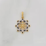 Dije Timón 2.45g / 2.7cm Dos Oros Blanco Amarillo 18K