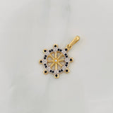 Dije Timón 2.45g / 2.7cm Dos Oros Blanco Amarillo 18K