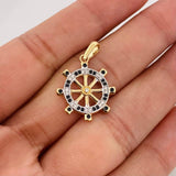 Dije Timón 2.45g / 2.7cm Dos Oros Blanco Amarillo 18K