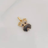 Dije Rostro Perro 1.35g / 2cm Tres Oros 18K