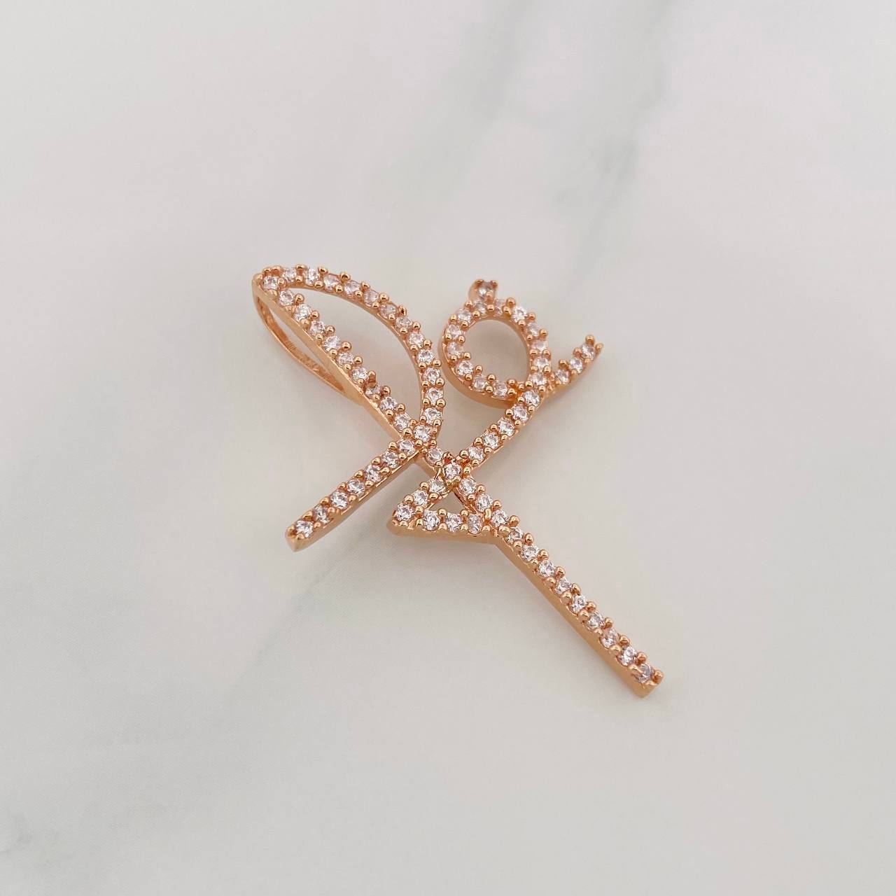 Dije Cruz Fe 3.1g / 3.8cm Oro Rosa 18K