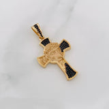 Dije Cruz Rostro de Cristo 6.95g / 4.2cm Dos Oros Negro Amarillo 18K