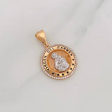 Dije Virgen del Carmen 4.5g / 3cm Dos Oros Blanco Rosa 18K