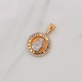 Dije Virgen del Carmen 4.5g / 3cm Dos Oros Blanco Rosa 18K