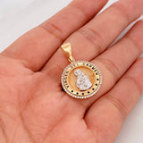 Dije Virgen del Carmen 4.5g / 3cm Dos Oros Blanco Rosa 18K