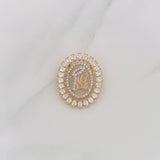 Dije Virgen María 2.8g / 2.4cm Dos Oros Amarillo Blanco 18K