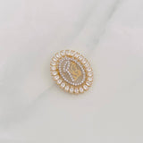 Dije Virgen María 2.8g / 2.4cm Dos Oros Amarillo Blanco 18K