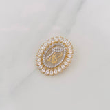 Dije Virgen María 2.8g / 2.4cm Dos Oros Amarillo Blanco 18K