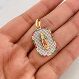 Dije Virgen de Guadalupe 5.7g / 3.4cm Dos Oros Amarillo Blanco 18K
