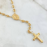 Rosario GC Virgen Milagrosa Cruz Cristo 10.7gr / 55cm / Oro 18K