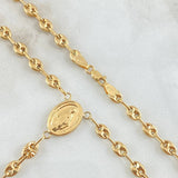 Rosario GC Virgen Milagrosa Cruz Cristo 10.7gr / 55cm / Oro 18K
